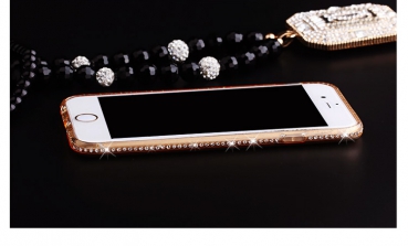 Silikonhülle Strass Steine Gold für iPhone 7
